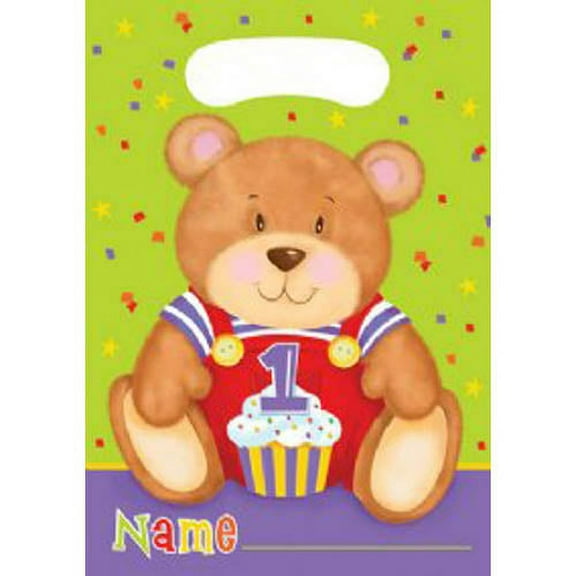 Teddy's 1st Birthday Favor Bags (8ct)