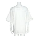 thumbnail image 5 of LoyisViDion Women Summer O-Neck Short Sleeve Tops Hollow Out Solid Casual Blouse Top T-Shirt Clearance White S, 5 of 8