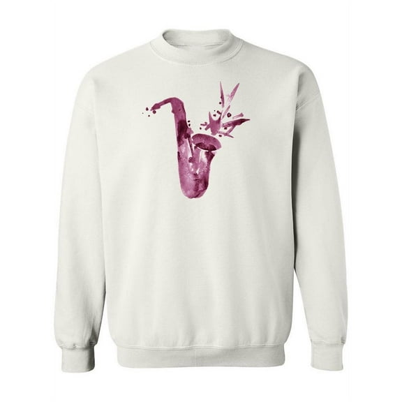 Watercolor Saxophone Design Sweatshirt Women -Image by Shutterstock, Female XX-Large