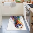 thumbnail image 4 of Rainbow Soccer 2x3ft Non Slip Area Rug Abstract Paint Trails Artistic Multicolor Fluid Art Ball Washable&nbsp;Soft Area Rugs for Living Room, Indoor&nbsp;Circle Carpet for Bedroom Dining Room Kitchen, 4 of 9