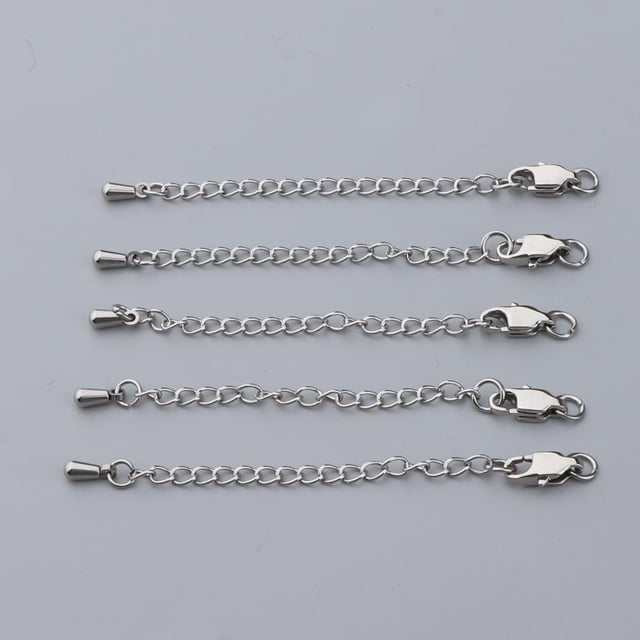 Extensores de colr Baoblaze de acero inoxidable 5 piezas Cadena de extensor de collar