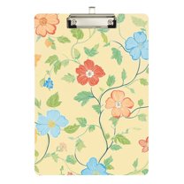 FORMRS Acrylic Clipboard with Low Profile Clip Standard A4 Letter Size, 12.5" x 9", Colorful Flower