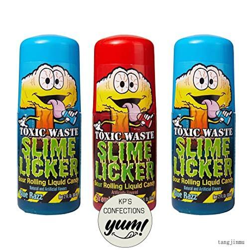 Slime Licker Toxic Waste Rolling Liquid 1 Strawberry And 2 Blue Razz Flavor 2 Oz Each