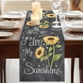 thumbnail image 3 of Table Runners 70 Inches Long Dress Scarves, You Are My Sunshine Farmhouse Coffee/Dining/Kitchen Table Decor, Holiday Table Runner, Yellow Sunflowers Cute Bees Heart Dark Gray 13x70 Inch, 3 of 9