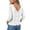 White, variant on Women's Leaf Pattern V Neck Sweater - Reversible Long Sleeve Knit Top with Cutout Details