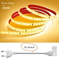 thumbnail image 3 of Tira de luces LED de 120 LED/m, 220 V, flexible y de 10 cm, cortable, con cinta adhesiva 2835, enchufe europeo, para tocador, armario, decoración del hogar, 3 of 5