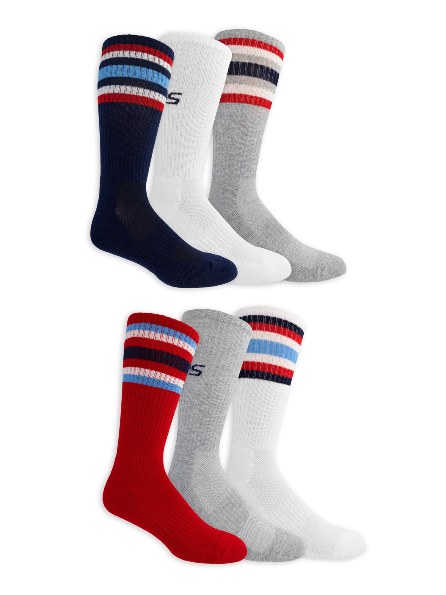 chaps Men's Assorted Solid Mock Rib Casual Crew Socks (3 Pack) Assorted