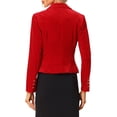 thumbnail image 3 of INSPIRE CHIC Women's Velvet Blazer Lapel Collar Long Sleeve Button Wear-to-Work Suit Jacket XL Red, 3 of 6