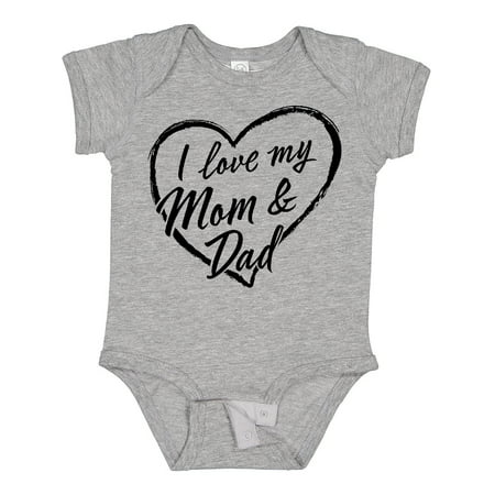 

Inktastic I Love My Mom and Dad in Black Chalk Heart Gift Baby Boy or Baby Girl Bodysuit