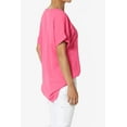 thumbnail image 4 of Women's PLUS Lightweight Woven Dolman Short Sleeve Boat Neck Relaxed Blouse Basic Top, 4 of 7