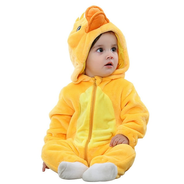 WEAIXIMIUNG Penguin Baby Clothes New Children's Baby Class A Flannel Crawl Suit Children's Performance Suit Border Children's Flanged Crawl Suit 3-4 Years