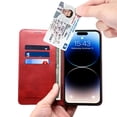 thumbnail image 2 of Dteck for Apple iPhone 16E (2025), Shockproof Flip Wallet PU Leather Magnetic Protective Cover with RFID Blocking 3 Card Slots Stand TPU Interior Case, Red, 2 of 2