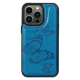 thumbnail image 2 of Allytech iPhone 13 Pro Wallet Case with Card Holder, PU Leather Butterfly Embossed Kickstand Magnetic Closure Shockproof Protection Case Cover for Apple iPhone 13 Pro 6.1",Blue, 2 of 9