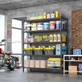 thumbnail image 2 of M MZG 5-Tier Industrial Heavy Duty Storage Shelf, 3500lbs Capacity, 25.4mm Thick Carbon Steel, Black Garage & Warehouse Rack, Black 17.7" D x 59" W x 70.86" H, 2 of 7
