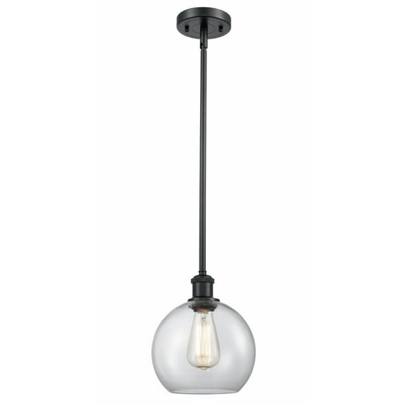 516-1S-OB-G121-LED-Innovations Lighting-Athens-3.5W 1 LED Pendant in Industrial Style-8 Inches Wide by 10 Inches High Oil Rubbed Bronze Finish with