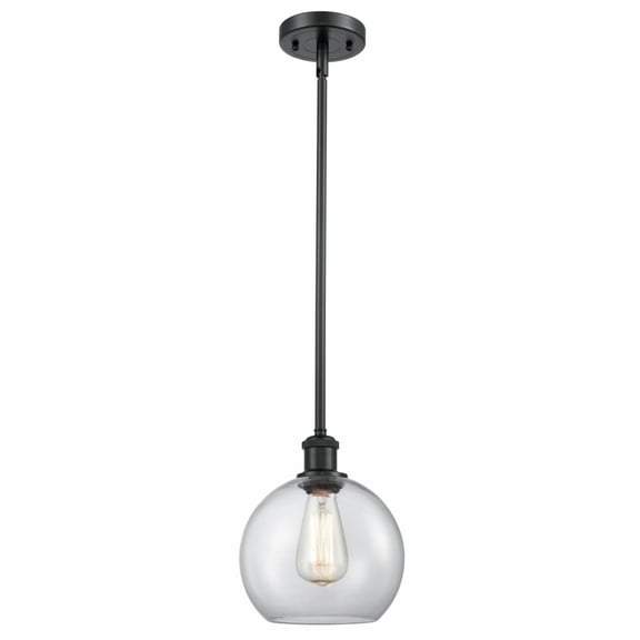 516-1S-PC-G124-LED-Innovations Lighting-Athens-3.5W 1 LED Pendant in Industrial Style-8 Inches Wide by 10 Inches High   Polished Chrome Finish with