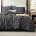 thumbnail image 6 of U by Bedsure Dark Grey Queen Comforter Set - 7 Pieces Pintuck Bed in A Bag, with Comforters, Sheets, Pillowcases & Shams, 6 of 9