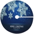 thumbnail image 1 of RYLABLUE Tapis de Support de Jupe Flocon de Neige de Noël Bleu pour Décoration de Fête Intérieure Extérieure 36 Pouces, 1 of 5