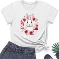 thumbnail image 4 of successthop Easter Shirts for Women Bunny Casual Short Sleeve Holiday T Shirts Crewneck Shirts Spring Vacation Top 2XL, 4 of 4