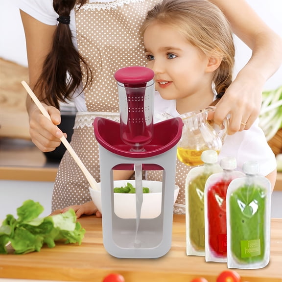 ACDANC Manual Baby Blender for Homemade Purees,Includes 10 Pouches Covers,For Travel