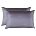thumbnail image 2 of Juego de 2 fundas de almohada de seda Jocoku, 100% morera, color queen grey, 2 of 9