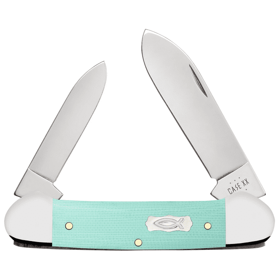 Case XX Knives Canoe Seafoam Green G-10 Stainless Steel Pocket Knife