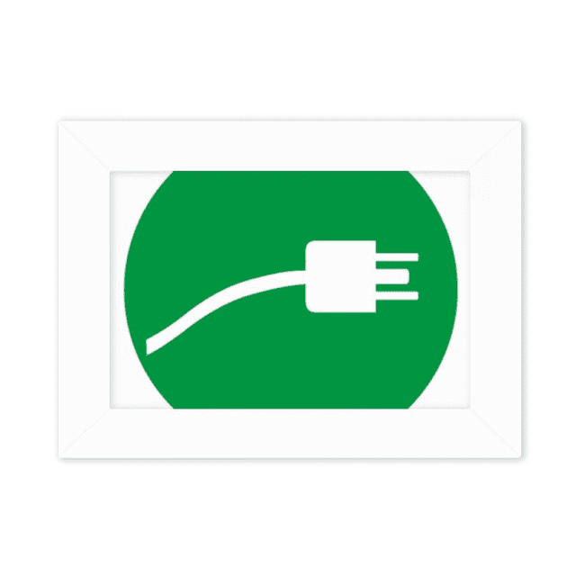 Verde Plug cable cable de carga modelo Marco de Fotos de escritorio imagen Blanco Pintura arte 5x7 pulgadas