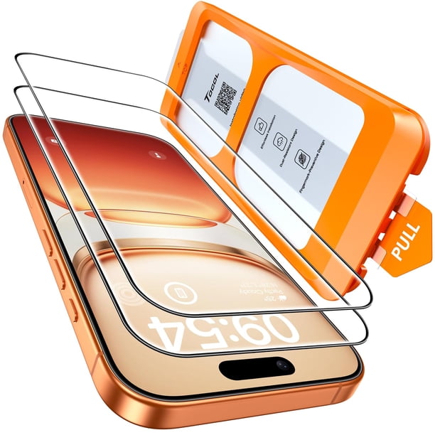 Protector de Pantalla TOCOL para iPhone 17 Pro 6.3" Dureza 9H Paquete de 2