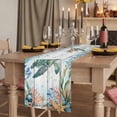thumbnail image 2 of Sea Turtle Coastal Table Runner, Summer Nautical Starfish Coral Grey Wooden Washable Cotton Linen Table Runners 48 Inches Long, Dresser Scarf Runner for Nightstand/Coffee/End Tables 13''x48'', 2 of 9