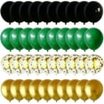 thumbnail image 6 of Black Gold Green Balloons for Graduation Party Decorations 60PCS 12INCH Dark Green Metallic Chrome Gold Confetti Balloon Green Gold Black Helium Latex Balloons Jungle Tropical Wild Theme Birthday, 6 of 6