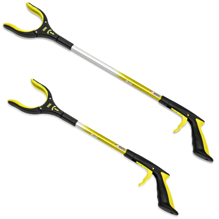 2-Pack 32 Inch and 19 Inch Grabber Reacher with Rotating Jaw - Mobility Aid Reaching Assist Tool