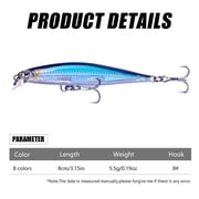 HENGJIA Fishing Lures, Jerkbait for Bass Fishing Minnow Lure Set with Boxes, Fishing Plugs Hard Baits Swimbaits Topwater Lures for Trout Bass Perch Fishing,8pcs