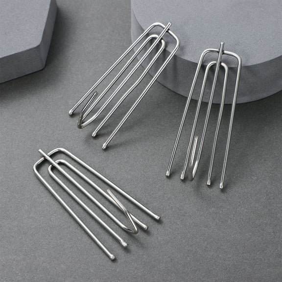 LEXSOMEO 15pcs Stainless Steel Pinch Pleat Curtain Hooks Stainless Steel Curtain Hooks Drapery Replacement Hooks Curtain Pleater Tape Hooks