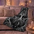 thumbnail image 6 of Mystical Tree Of Life decorative theme Art, Peaceful Mountain Lake Scene, Warm Flannel Blanket for Cabin and Lodge with Detailed Artwork, Outdoor Lovers Camping Gift, Rustic Home Decor, 6 of 9
