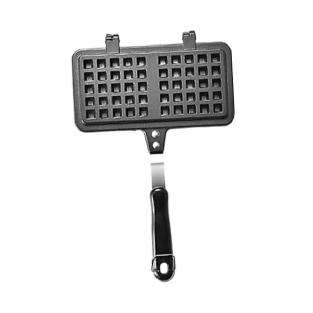 Máquina para hacer gofres, sartén para gofres con asa, sartén para gofres de cocina, sartén para gofres de mano, plancha para gofres para el hogar,