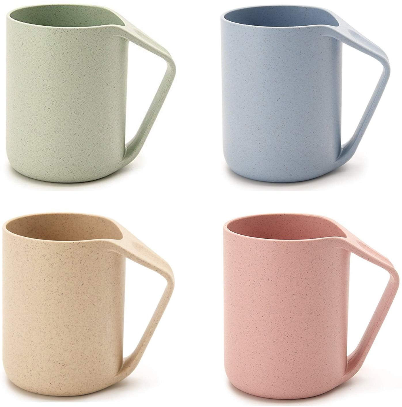 4pcs Eco Friendly Healthy Wheat Straw Biodegradable Plastic Cup Mug for