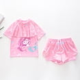 thumbnail image 2 of ZXLBBD Swimsuit for Girls 2 Piece Cute Ruffles Short Sleeve Sporty Rash Guard for Kids Youth Swim Suits Lightweight Holiday Surfing, 2 of 4
