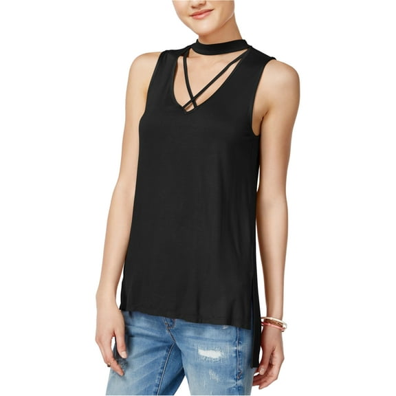 Ultra Flirt Womens Gigi Crisscross Knit Blouse, Black, X-Small