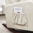thumbnail image 6 of Rocking Chair Single Sofa Reclining Chair, Recliner Armchair with Wood Legs and Side Pocket, Nursery Rocking Accent Chair with High Back for Living Room Bedroom, 6 of 9