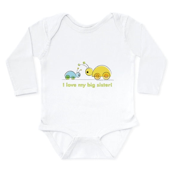 CafePress - Lollibib_Luvmybigsis Body Suit - Long Sleeve Cotton Baby Bodysuit