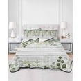 thumbnail image 2 of Quilts Twin Size Bedding Set, Sage Green Eucalyptus Leaves Lightweight Quilted Comforter, Summer Botanical Weeping Wooden Soft Bedspread Coverlet with Pillow Covers for All Season, 68" x 86", 2 of 7