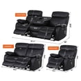 thumbnail image 5 of Alexent Power Recliner Sofa Set Leather Couch with Cuppholder & USP Ports Gray, 5 of 9
