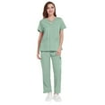 thumbnail image 3 of Garbnen Scrubs Sets for Women Stretch V-Neck Scrub Tops for Women Fitted & Cargo Pants Nurse Uniforms with Pockets, 3 of 6