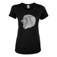 thumbnail image 2 of Black and White Mosaic Retro Mandala Animal Animal Lover Womens Graphic T-Shirt, Black, Small, 2 of 4