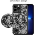 thumbnail image 3 of Magnetic Case for iPhone 12 Pro Max 6.7 Inch Floral Rose Cute Phone Case [Compatible with Magsafe] for Women Girls Aesthetic Pattern Slim TPU Shockproof Bumper Case, Black, 3 of 7
