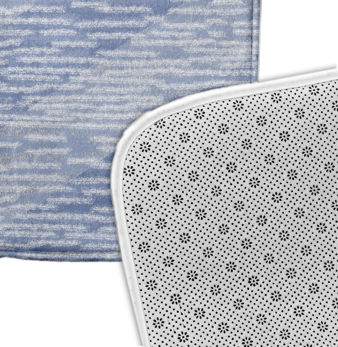 Simply Daisy 24" x 17" Plush Microfiber Blue Marled Knit Stripe Bath Mat