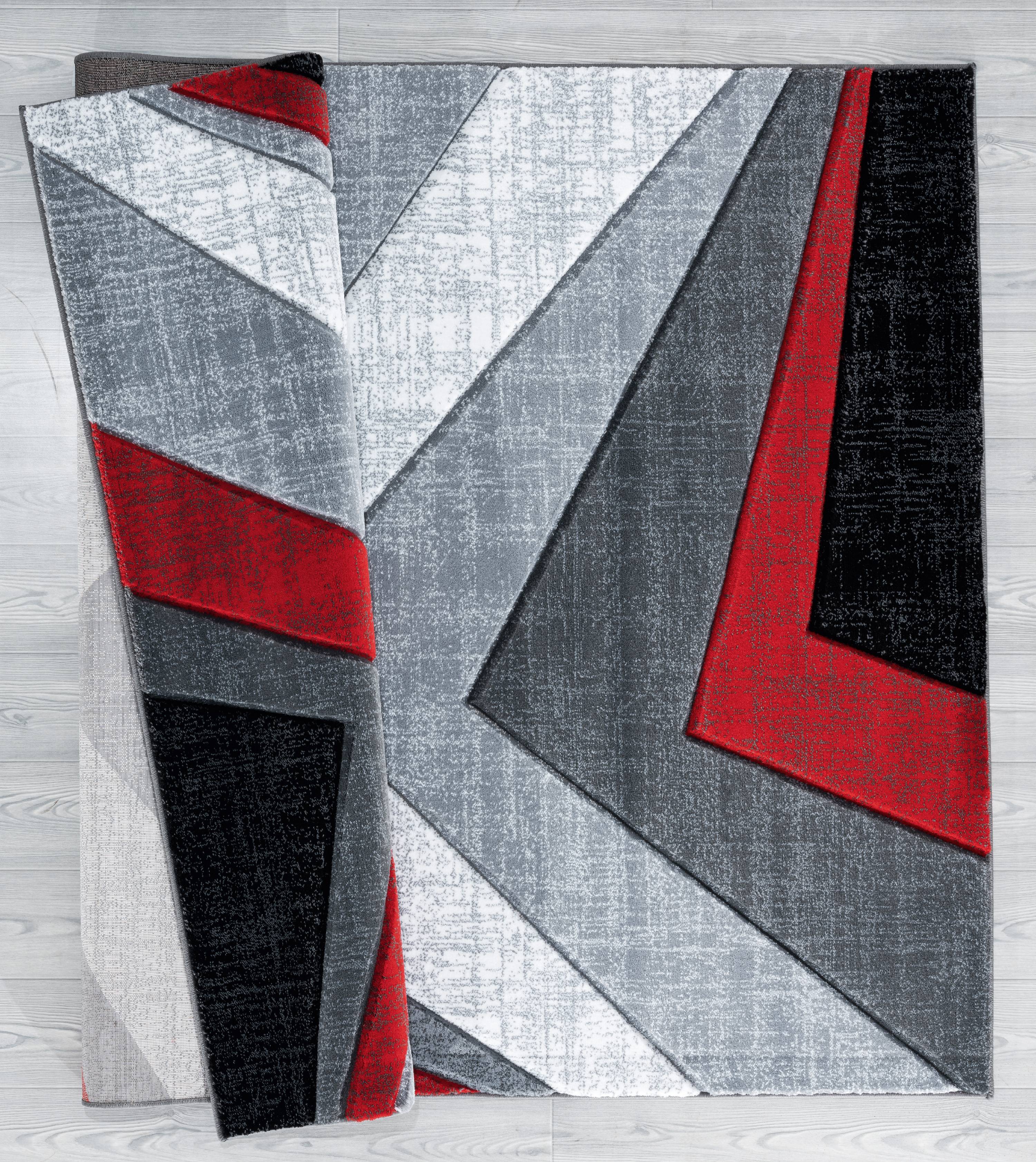 United Weavers Drachma Rimini Modern Abstract Area Rug, Red, 7'10" x 10'6"