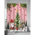 thumbnail image 5 of Fsddascl Pink Christmas Gnomes Shower Curtain Set - Small 36" x 72" Washable Bathtub Curtain with 12 Hooks, Xmas Tree Snowflake Pine Needle Waterproof Fabric Stall Shower Curtains for Bathroom, 5 of 6