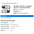 thumbnail image 2 of Door Mirror Set 2 Piece - Compatible with 1992 - 1994 Chevy Blazer 1993, 2 of 2