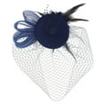 thumbnail image 5 of Uooqdmx Fascinators Hats for Women, Tea Party Hats for Women, Feather Headpiece, European Vintage Vening Banquet Feather Flower Hair Ornament Hat, Vintage Hats for Women, Navy One Size, 5 of 7